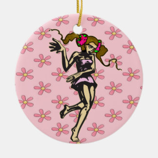 Young Girl Dancer Ceramic Tree Decoration