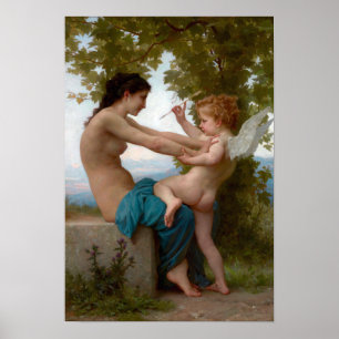 Young Girl Defending Against Eros Poster