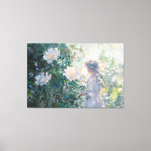 *~*  Young Girl FLOWERS TV2 Stretched Canvas Print