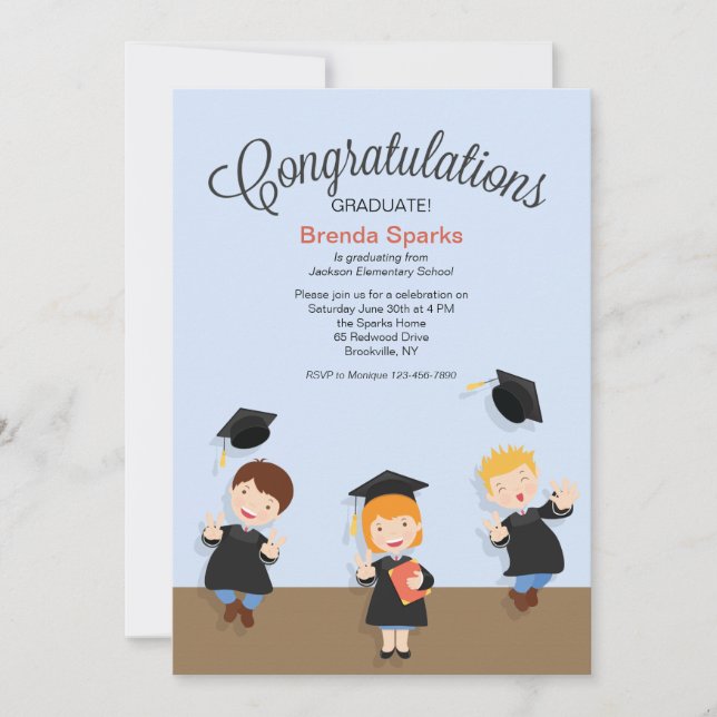 Young Girl Graduate Graduation Invitation (Front)
