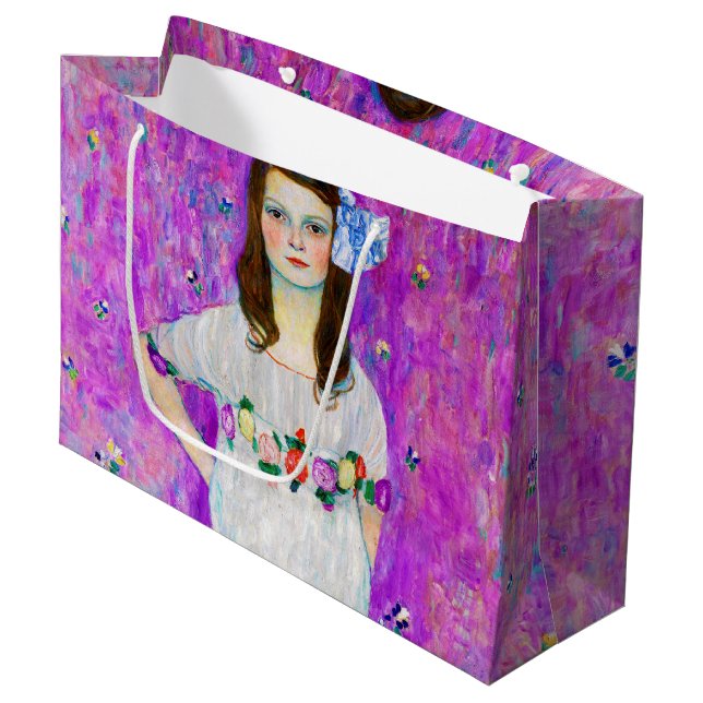 Young Girl, Gustav Klimt Large Gift Bag (Front Angled)