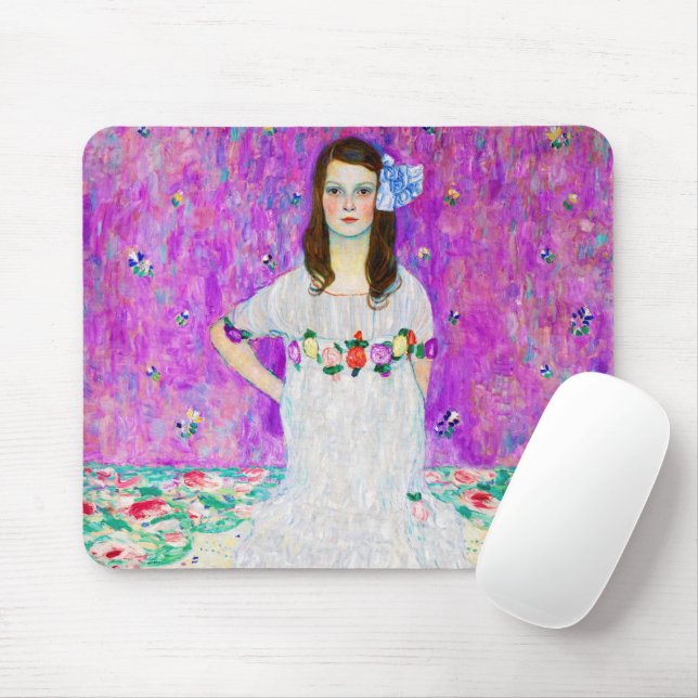 Young Girl, Gustav Klimt Mouse Mat (With Mouse)