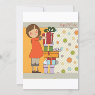 Young Girl Happy Birthday Invitation