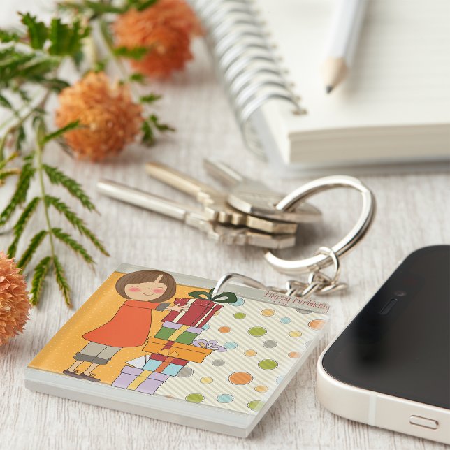 Young Girl Happy Birthday Key Ring (Creator Uploaded)