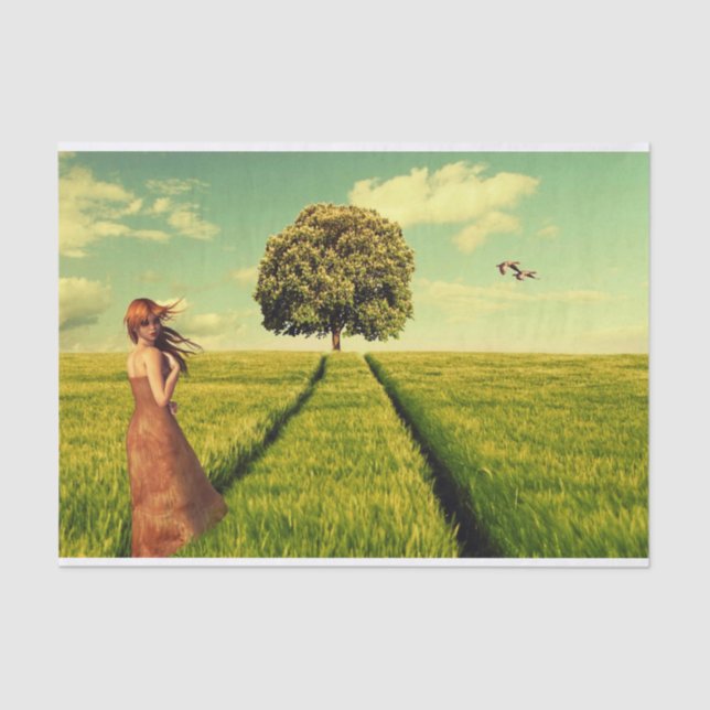 Young Girl in a Field Tissue Paper (Front)