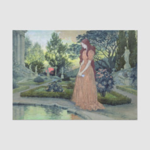 Young Girl in a Garden by Eugene Grasset Tissue Paper