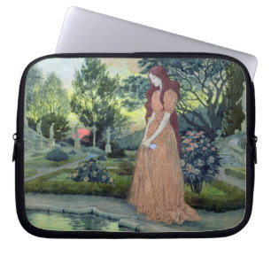 Young girl in a garden (w/c) laptop sleeve