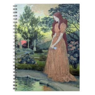 Young girl in a garden (w/c) notebook