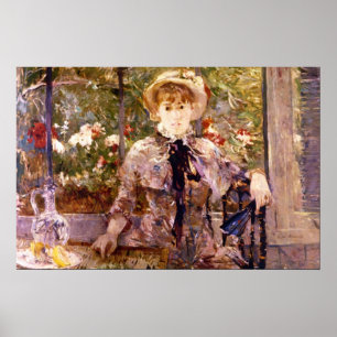 Young Girl in a Green House by Berthe Morisot Poster