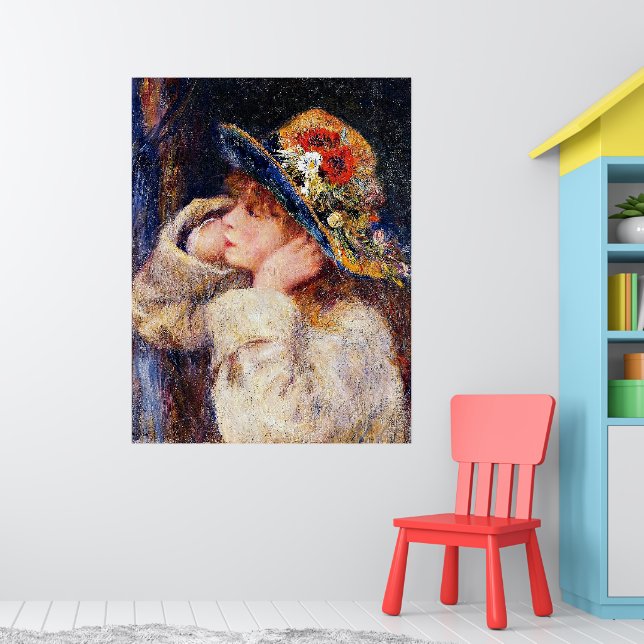 Young Girl in a Hat with Wildflowers Poster (Nursery 1)