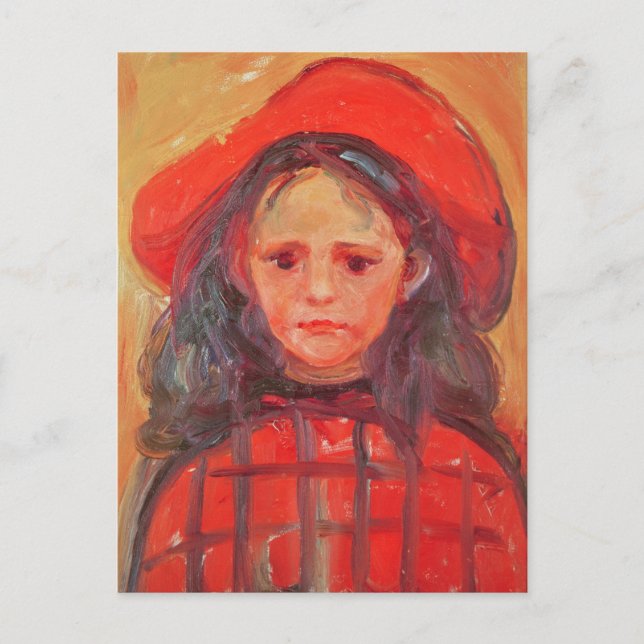 Young Girl in a Red Hat Postcard (Front)