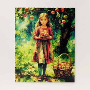 Young Girl in an Apple Orchard Jigsaw Puzzle