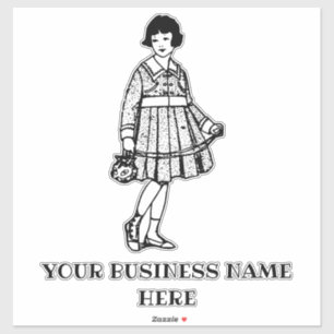 Young girl in dress vintage art transparent