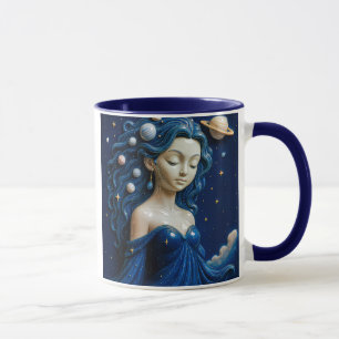 Young girl in space mug