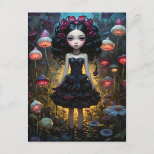 Young girl - Mushrooms Postcard