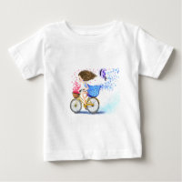 Young Girl On A Bike Baby T-Shirt