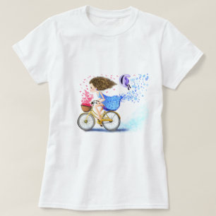 Young Girl On A Bike T-Shirt - Love