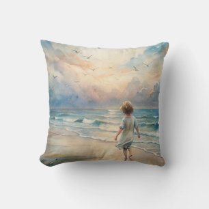 Young Girl on Beach Cushion