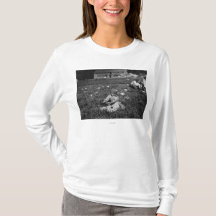 Young Girl Picking Cranberries Photograph T-Shirt
