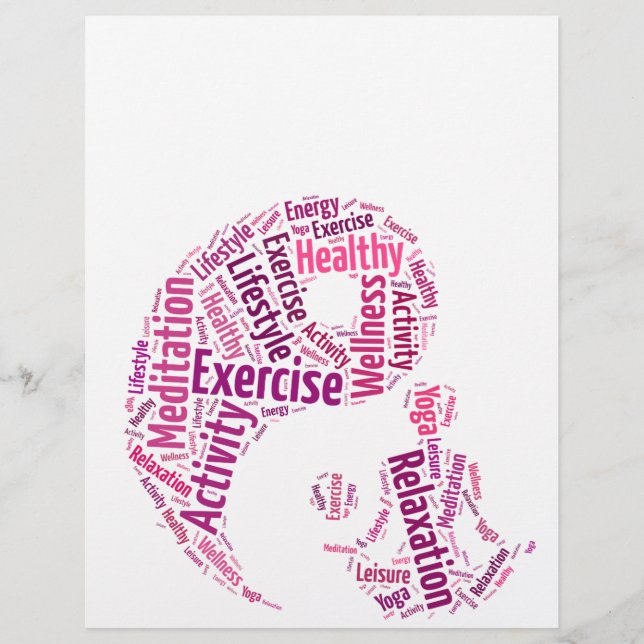 Young girl practicising yoga under Yin Yang symbol Flyer (Front)