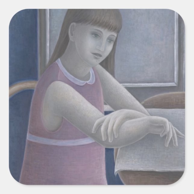 Young Girl Reading 2008 Square Sticker (Front)