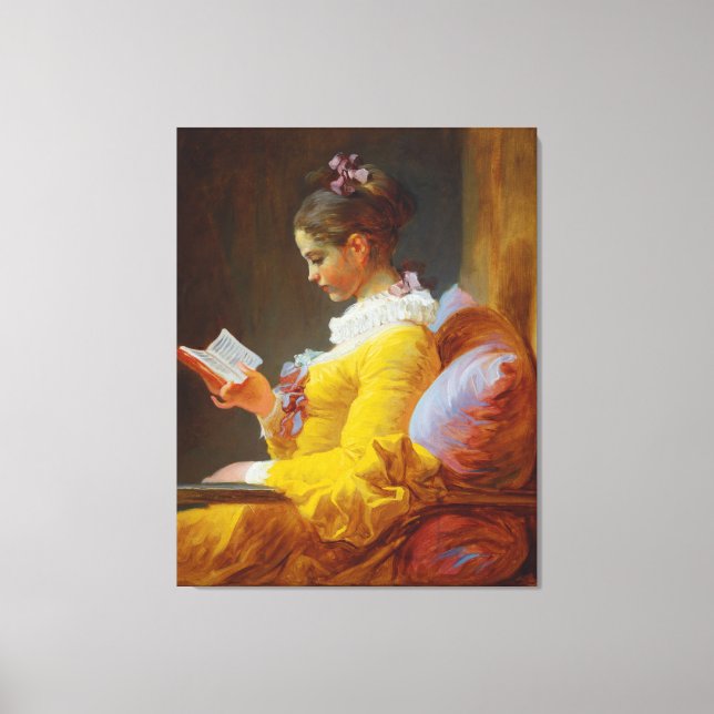 Young Girl Reading by Jean-Honore Fragonard Canvas Print (Front)