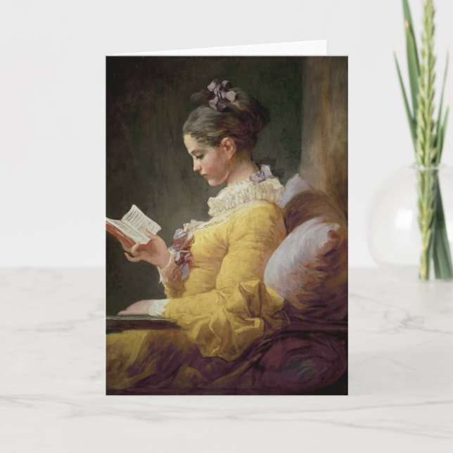 Young Girl Reading, c.1776 Card (Front)