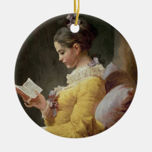 Young Girl Reading, c.1776 Ceramic Tree Decoration (Front)