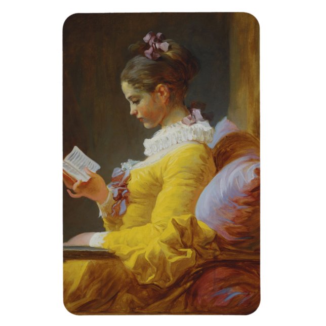 Young Girl Reading - Jean-Honoré Fragonard Magnet (Vertical)