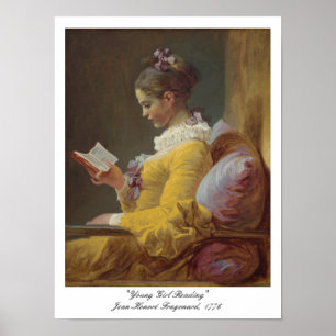 "Young Girl Reading" Jean-Honoré Fragonard Poster
