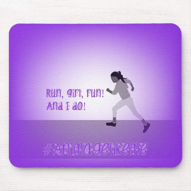 Young Girl Runner Mouse Mat (Front)