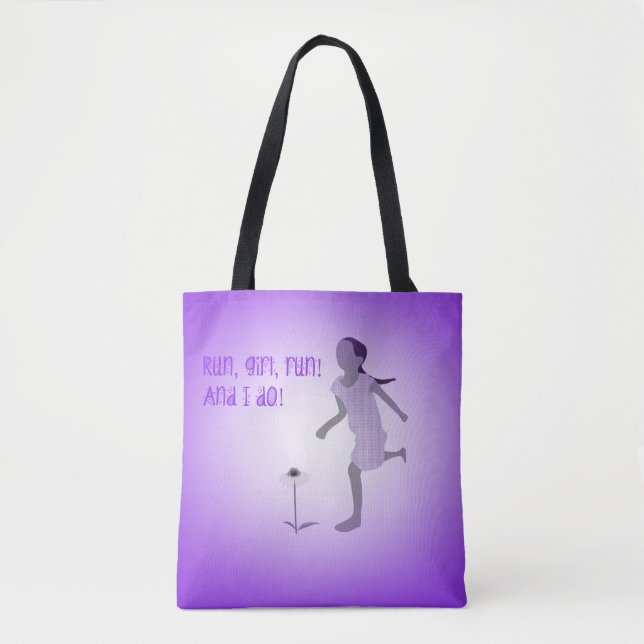 Young Girl Runner Tote Bag (Front)
