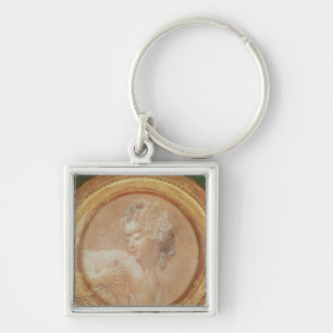 Young Girl Squeezing her Breast Key Ring
