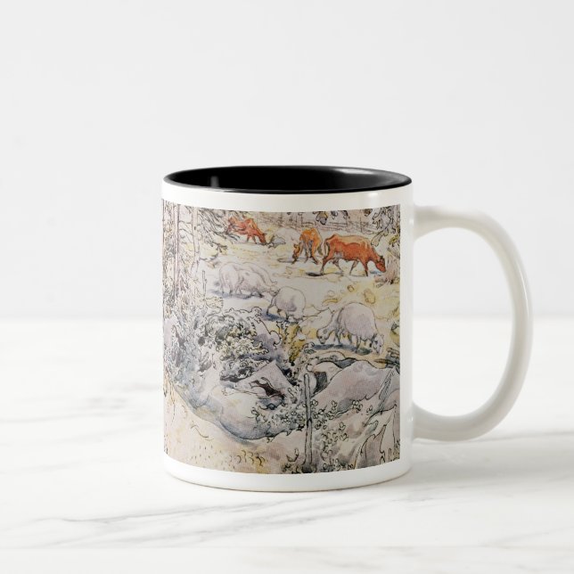 Young Girl Weaving, 1905 Two-Tone Coffee Mug (Right)