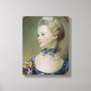 Young Girl with a Cat Canvas Print