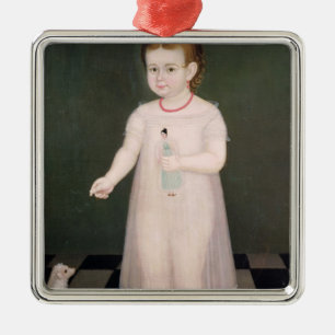 Young Girl with a Doll, 1838 Metal Tree Decoration