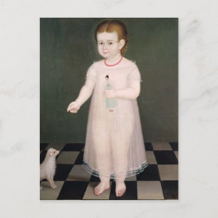 Young Girl with a Doll, 1838 Postcard