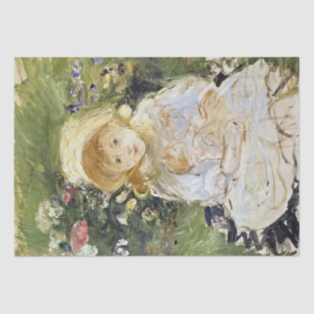 Young Girl with a Doll (by Berthe Morisot) Tissue Paper (Front)