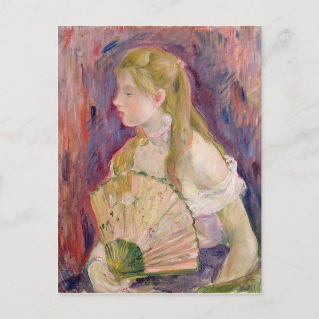 Young Girl with a Fan, 1893 Postcard (Front)