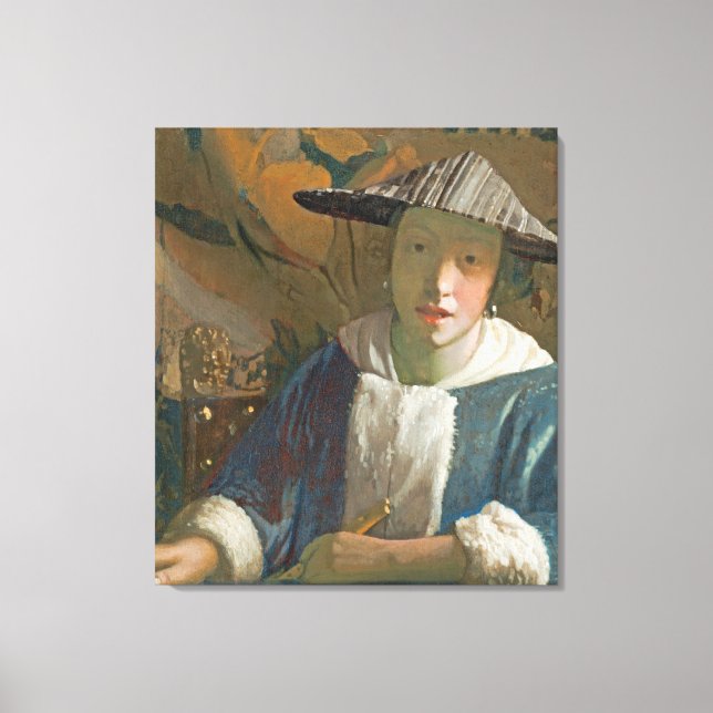 Young Girl with a Flute, c.1665-70 Canvas Print (Front)