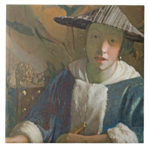 Young Girl with a Flute, c.1665-70 Tile