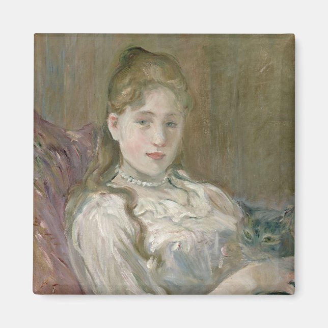 Young Girl with Cat, 1892 Magnet (Front)
