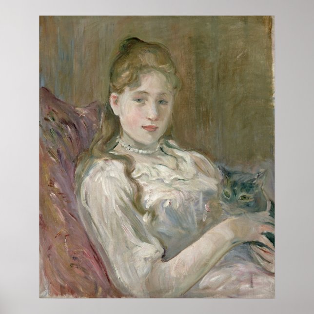 Young Girl with Cat, 1892 Poster (Front)
