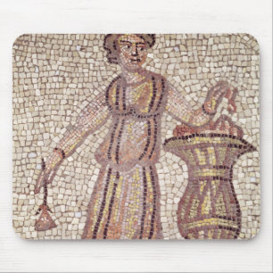 Young girl with flowers mouse mat