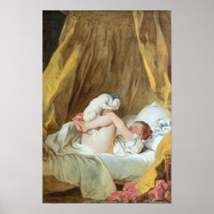 Young Girl with Her Dog – Fragonard Poster