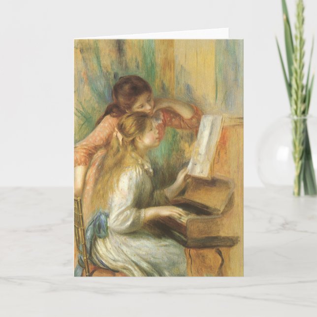 Young Girls at Piano by Pierre Renoir Card (Front)