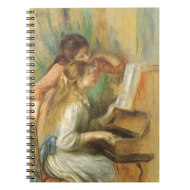 Young Girls at Piano by Pierre Renoir Notebook (Front)