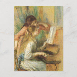 Young Girls at Piano by Pierre Renoir Postcard
