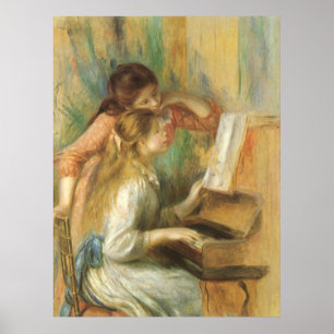 Young Girls at Piano by Pierre Renoir Poster