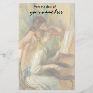 Young Girls at Piano by Pierre Renoir Stationery